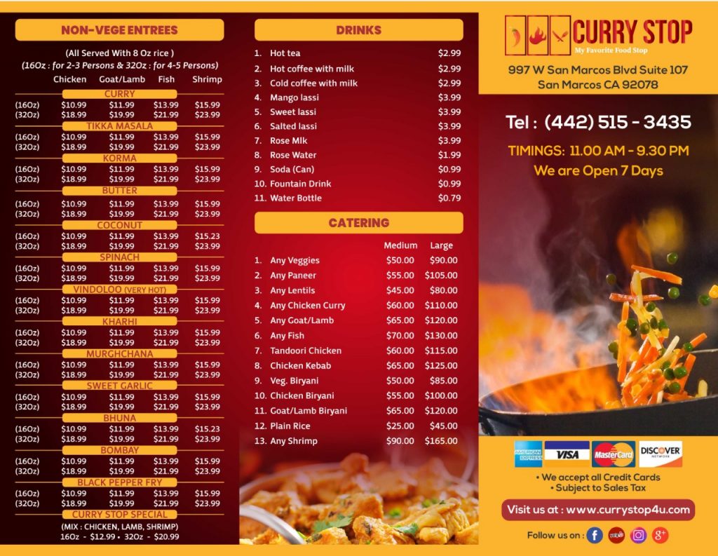 Curry Stop Menu 4