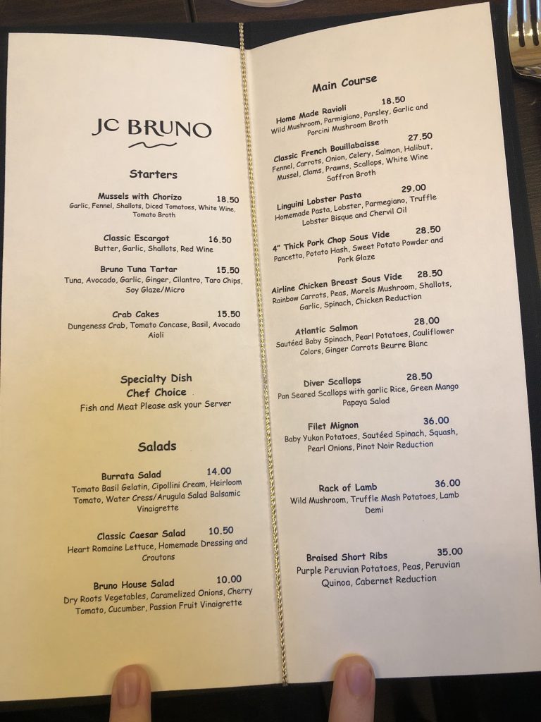 JC Bruno Restaurant Menu 9 San Bruno