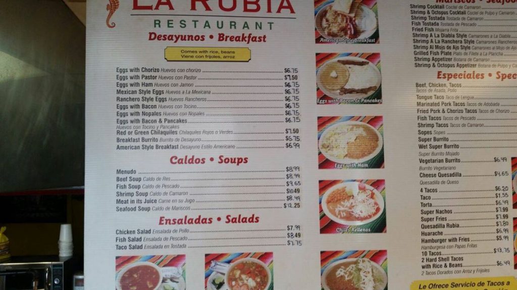 La Rubia Restaurant Santa Fe Menu 3