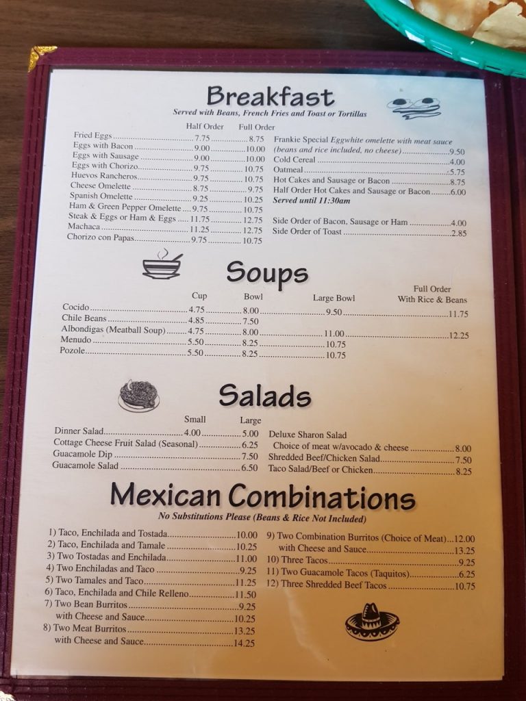 Mitla Cafe Menu 1 San Bernardino