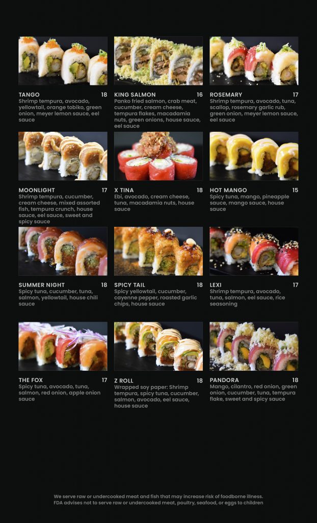 Omee J Fusion Sushi Bar Grill Menu 13