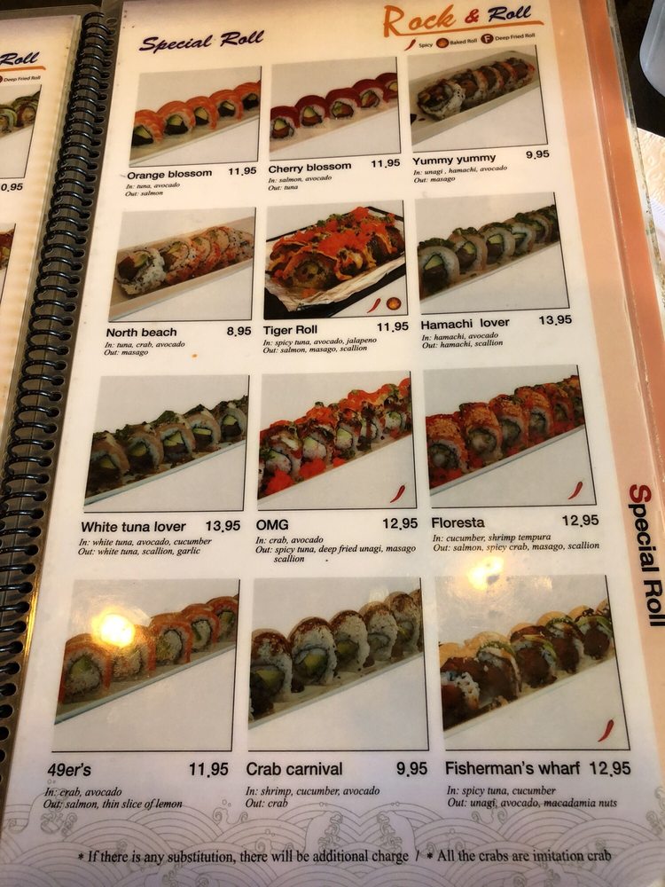 Rock Roll Sushi Menu 1