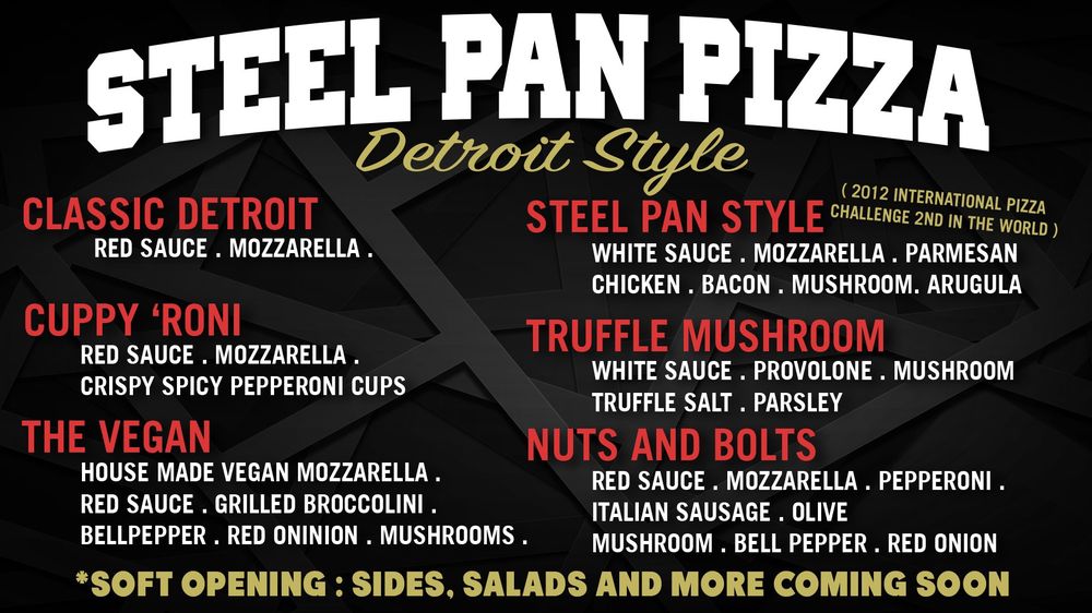 Steel Pan Pizza Menu 1
