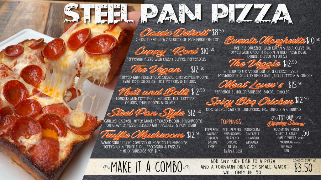Steel Pan Pizza Menu 2
