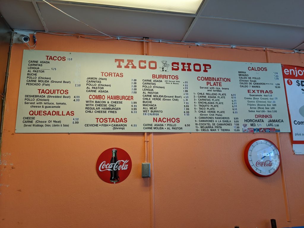 Taco Shop Mexican Grill Menu 4 San Bernardino