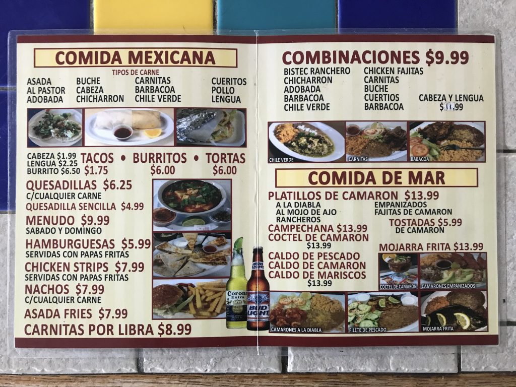 Tacos Ayala Menu 1 San Joaquin