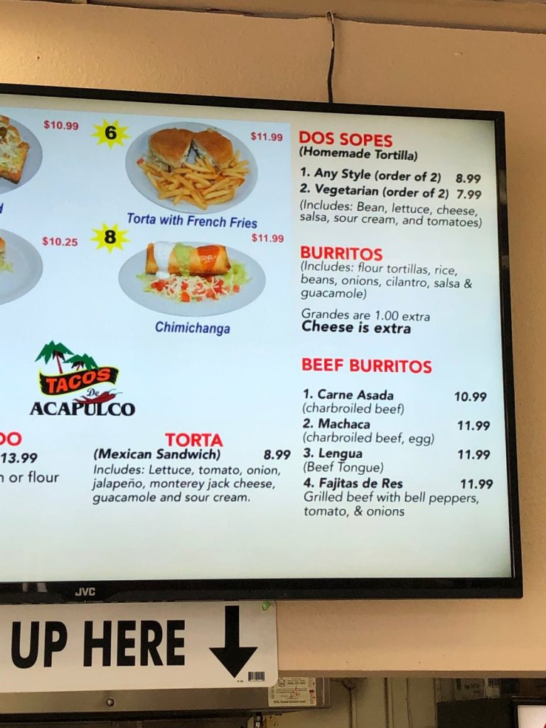 Tacos de Acapulco San Luis Obispo Menu 3