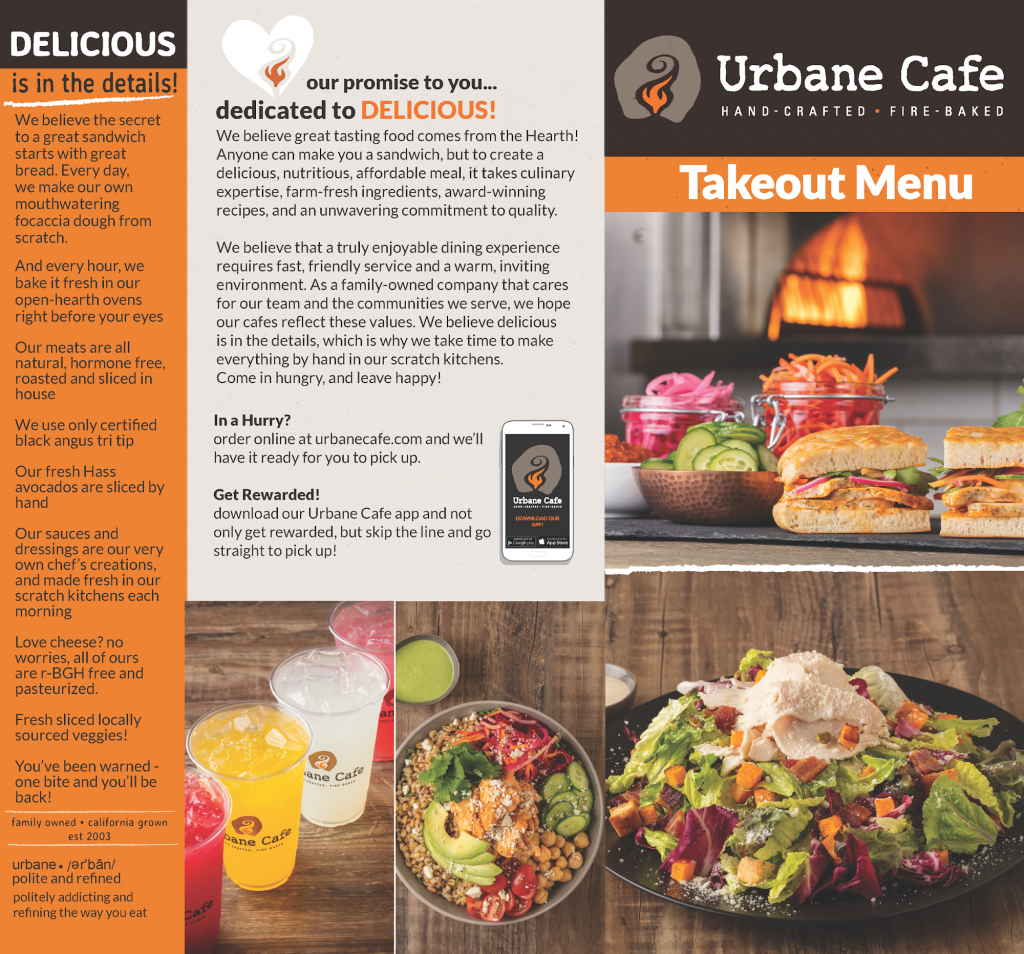 Urbane Cafe Menu 1