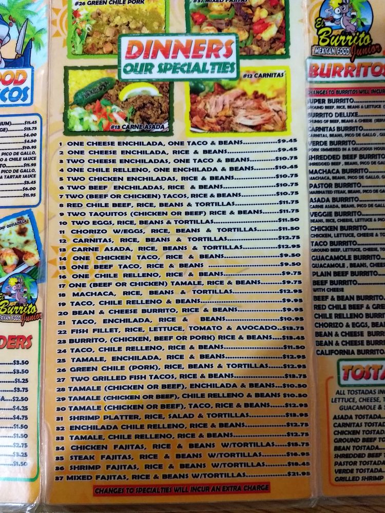 El Burrito Jr Menu 7